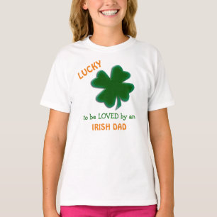 T-shirt Shamrock Vert Irlandais Papa Aime Enfants Chemise