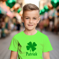 Shamrock vert personnalisé enfants Jour de la Sain