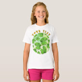 T-shirt Shamrock vert St Patrick's (Devant entier)
