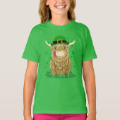 T-shirt Shamrocks de la St Patrick's Day de la vache écoss (Devant)