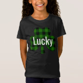 T-Shirt Shamrocks de Lucky St. Patty | vert plaid (Devant)