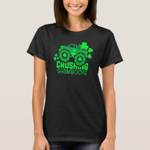 T-shirt Shamrocks écrasant Monster Truck Boys Irish St Pat