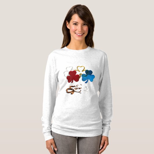 T-shirt Shamrocks Long Sleeves Top (Devant entier)
