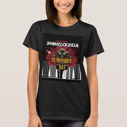 T-shirt Shamrockzilla : Monstre Kaiju de la Saint-Patrick (Devant)