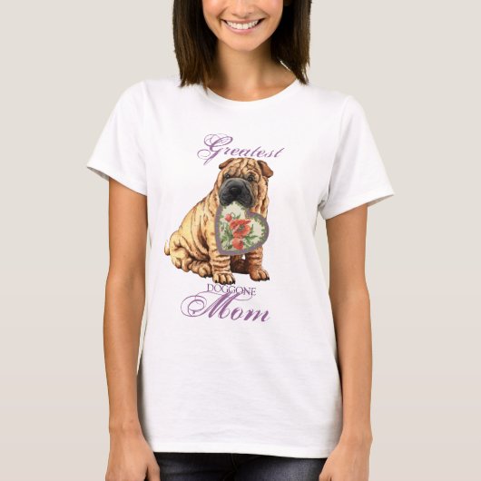T-shirt Shar Pei Heart Mom (Devant)