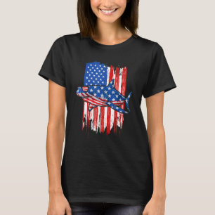 T-shirt Shark 4 juillet Drapeau américain Jawsome Shark