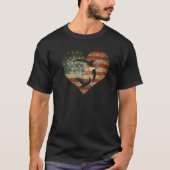 T-shirt Shark American Flag Heart 4 juillet Usa Patrioti (Devant)