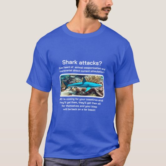 T-shirt Shark Attacks (v3 sombre) (Devant)