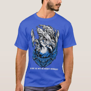 T-shirt Shark Dit Drôle Où Est Mon Dîner Sanglant Tiré