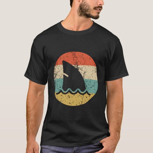 T-shirt Shark Fin style rétro requin (Devant)