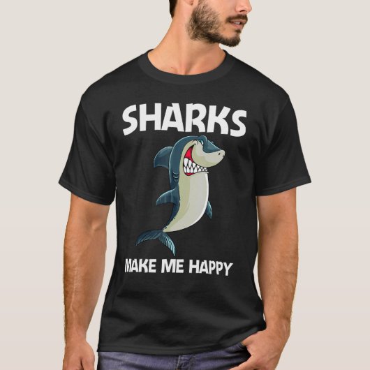T-shirt Shark For Men Women White Shark  1 (Devant)