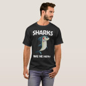 T-shirt Shark For Men Women White Shark  1 (Devant entier)