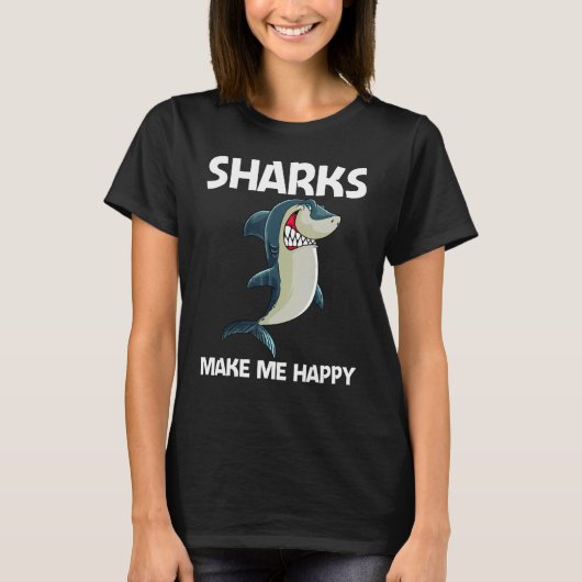 T-shirt Shark For Men Women White Shark 1 (Devant)