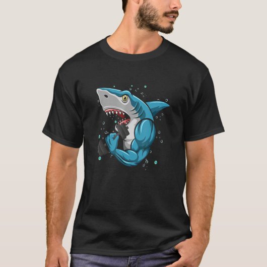 T-shirt Shark Gym Powerlifting Weightlifting Bodybuilding (Devant)