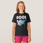 T-shirt shark halloween  boo ghost shark gift boys mens (Devant entier)
