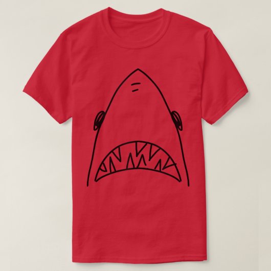 T-shirt Shark Head Bite Funny Effrayant Imprimer Dessin Pê (Design devant)
