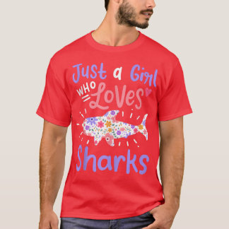 T-shirt Shark Just A Girl Who Loves Sharks Gift Tank Top