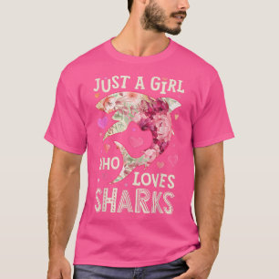 T-shirt Shark Just A Girl Who Loves Sharks Sea Animal Flow