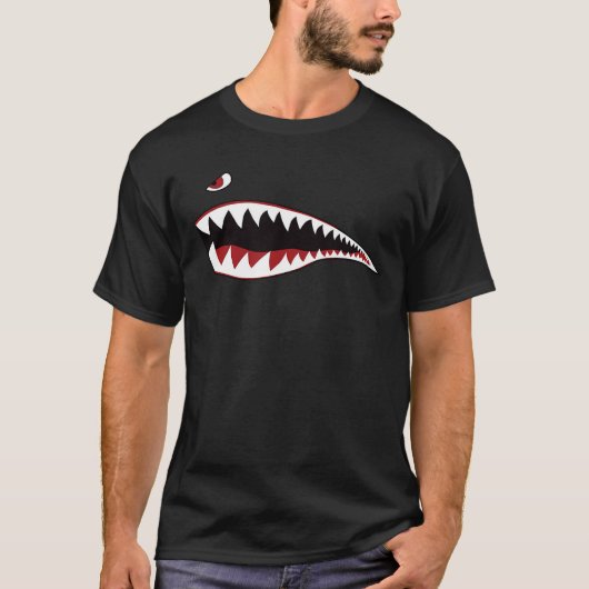 T-shirt Shark Nose Art Green - Avion militaire 2ème guerre (Devant)