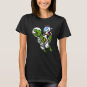 T-shirt Shark Pirate Riding T Rex Dinosaur Astronaut spati (Devant)