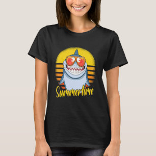 T-shirt Shark Retro Sunset Beach Vacances Shark