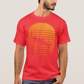 T-shirt shark Shadow silhouette in front of a Sun