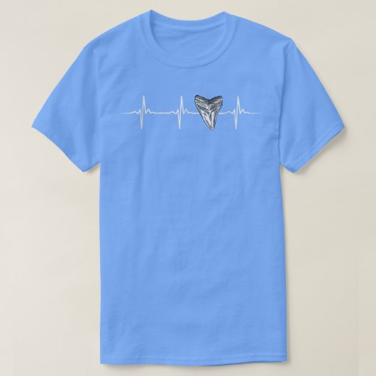 T-shirt Shark Teeth Collector Fossil Hunter Heart EKG (Design devant)