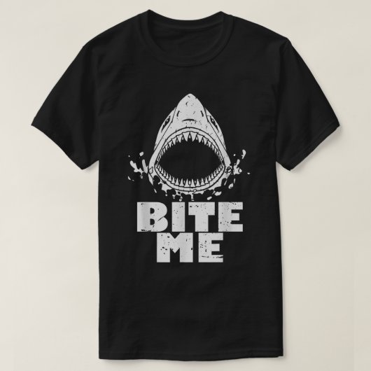 T-shirt Shark vintage Bite MeShark (Design devant)