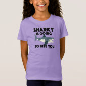 T-Shirt Sharky Va Vous Biter Design - Fille J Fine (Devant)