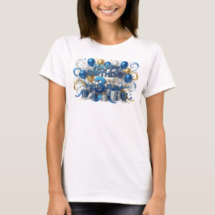 T-shirt Sharp Blue JOYEUX ANNIVERSAIRE 3RD Art wearable
