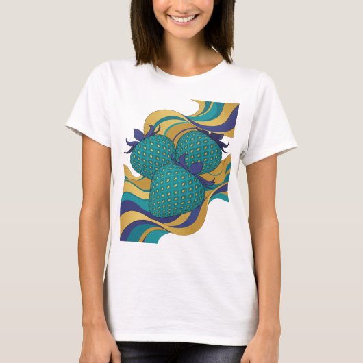 T-shirt Sharp Blue TROIS FRAISES BLEUES Impression (Devant)