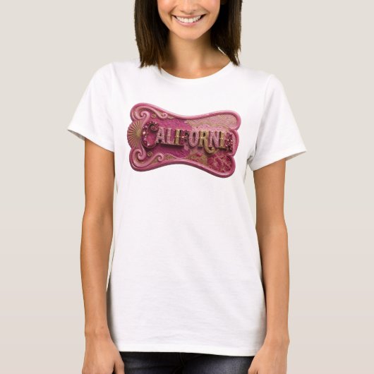 T-shirt Sharp Gold CALIFORNIA Impression v2 (Devant)