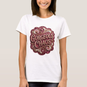T-shirt Sharp Gold GORGEOUS CHAOS Texte Art 3D