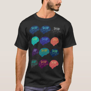 T-shirt SHARP Multi Color Cerveau Pas d'Arrière - plan