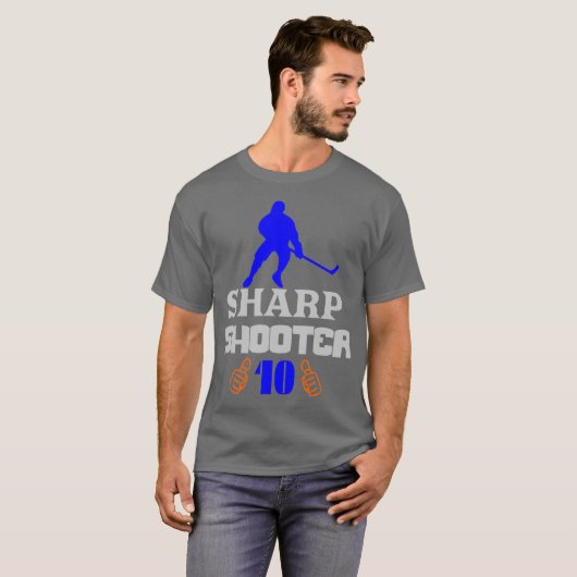 T-shirt 🏆 👍 Sharp Shooter 10 American Men's Classic Basi (Devant entier)