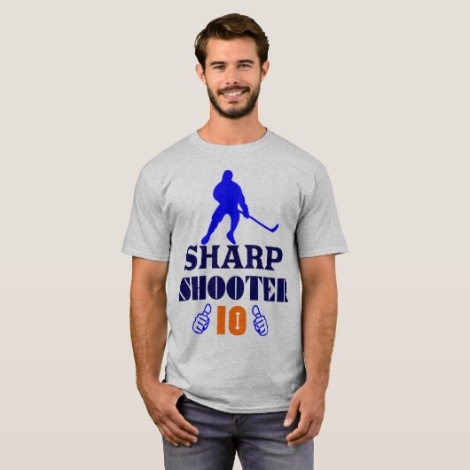 T-shirt 🏆 👍 Sharp Shooter 10 American Men's Classic Basi (Devant entier)