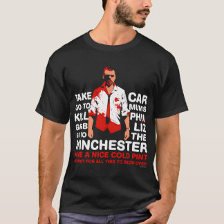 T-shirt Shaun of the Dead - Allez au Winchester et attende