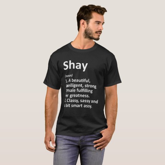 T-shirt SHAY Définition Nom personnalisé Drôle Noël (Devant entier)