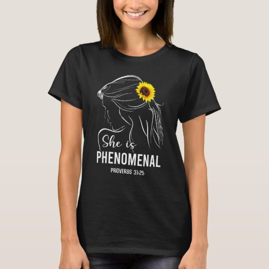 T-shirt She Is Phenomenal Bible Verse Religious  for Women (Devant)