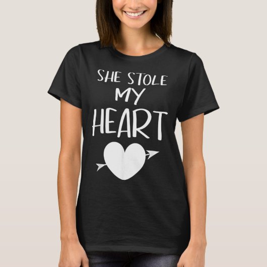 T-shirt She Stole My Heart Valentines Day Matching Couples (Devant)