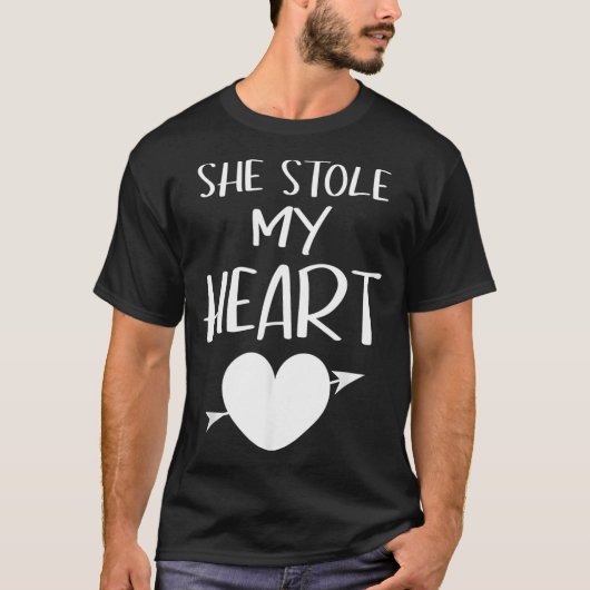 T-shirt She Stole My Heart Valentines Day Matching Couples (Devant)