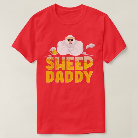 T-shirt Sheep Daddy Sheep Dad Farmer Poultry Farmer (Design devant)