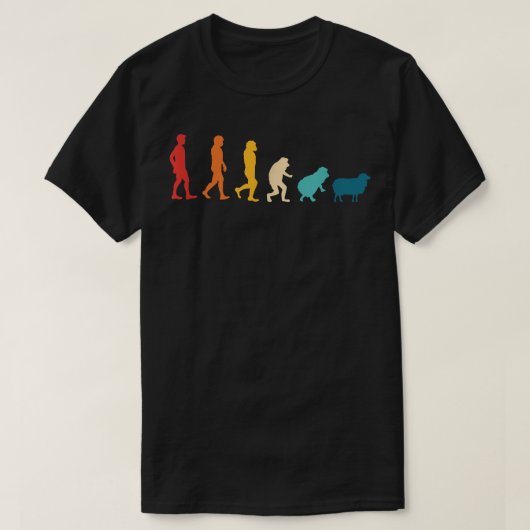 T-shirt Sheep Evolution Fermier Farm Animal Retro (Design devant)