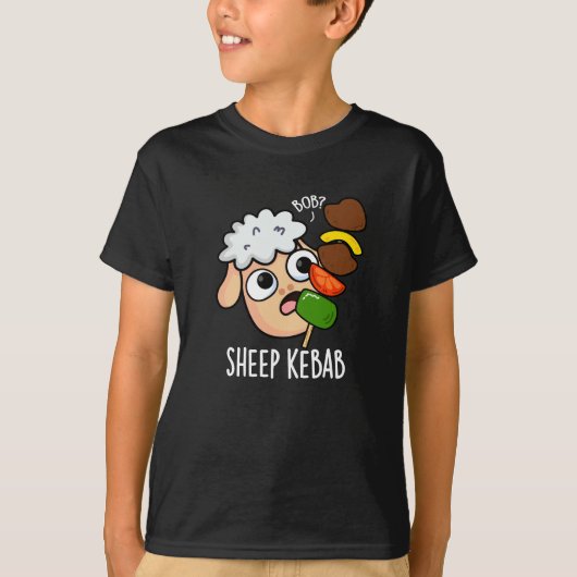 T-shirt Sheep Kebab Funny Shish Kebab Pun Dark BG (Devant)