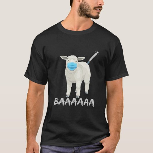 T-shirt Sheep or Sheeple Anti Vaccine and Mask (Devant)
