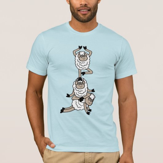 T-shirt Sheep Tower Tired Bored Exhausted Yoga Meditation (Devant)