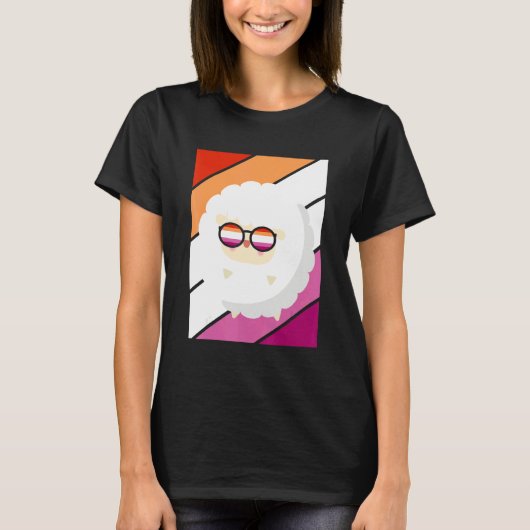 T-shirt Sheep With Pride Lesbian Flag LGBTQ Proud Ally Pri (Devant)