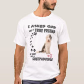 T-shirt Sheepadoodle Citation Maman Sheepdogpoe Papa, Mign (Devant)