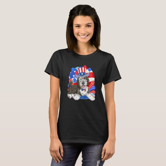 T-shirt Sheepadoodle Patriote Oncle Sam 4 Juillet Ameri (Devant entier)