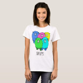 T-shirt Sheeps - Cinq gras de couleur moelleuse dessin ani (Devant entier)